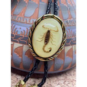 Scorpion Bolo Tie BIRTHDAY DAD Gold Father Dad  Lariat Western GLOW IN DARK Gift